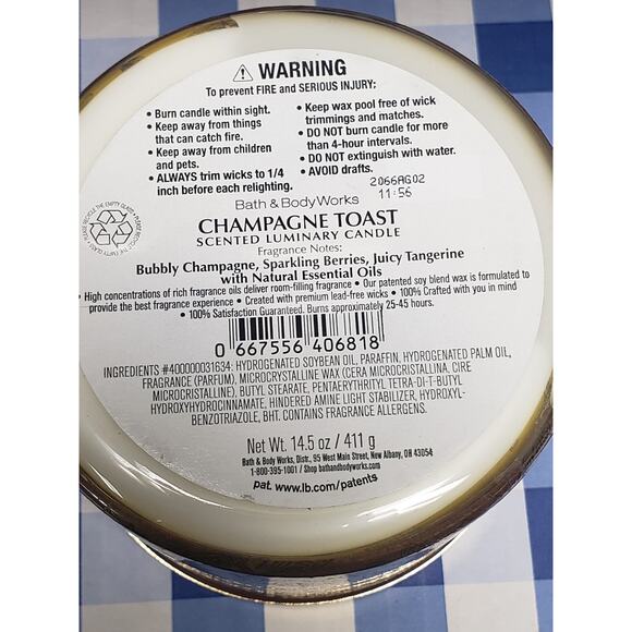 BBW FORCE OF NATURE - Champagne Toast Large 3 Wick Candle - Picture 2 of 2